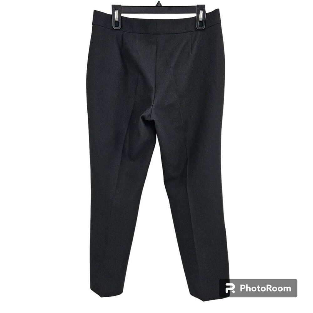 Me + Em Dress Pants Black Button Hem Stretch Twill Crop Pockets Trouser Size 12 - Picture 2 of 8